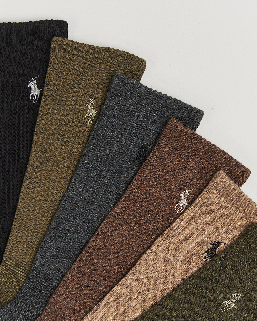 Herren |  | Polo Ralph Lauren | 6-Pack Cotton Rib Sock Brown Assorted