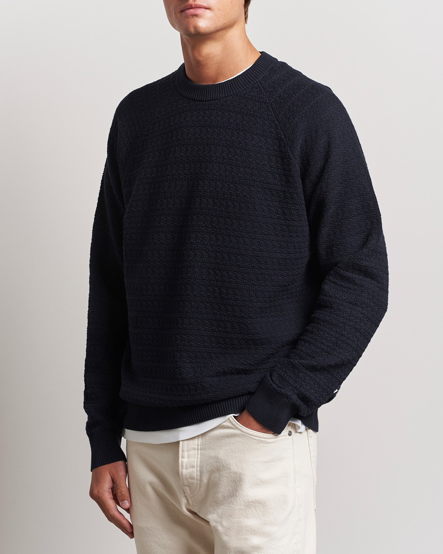Herren |  | NN07 | Collin Structured Knitted Sweater Navy Blue