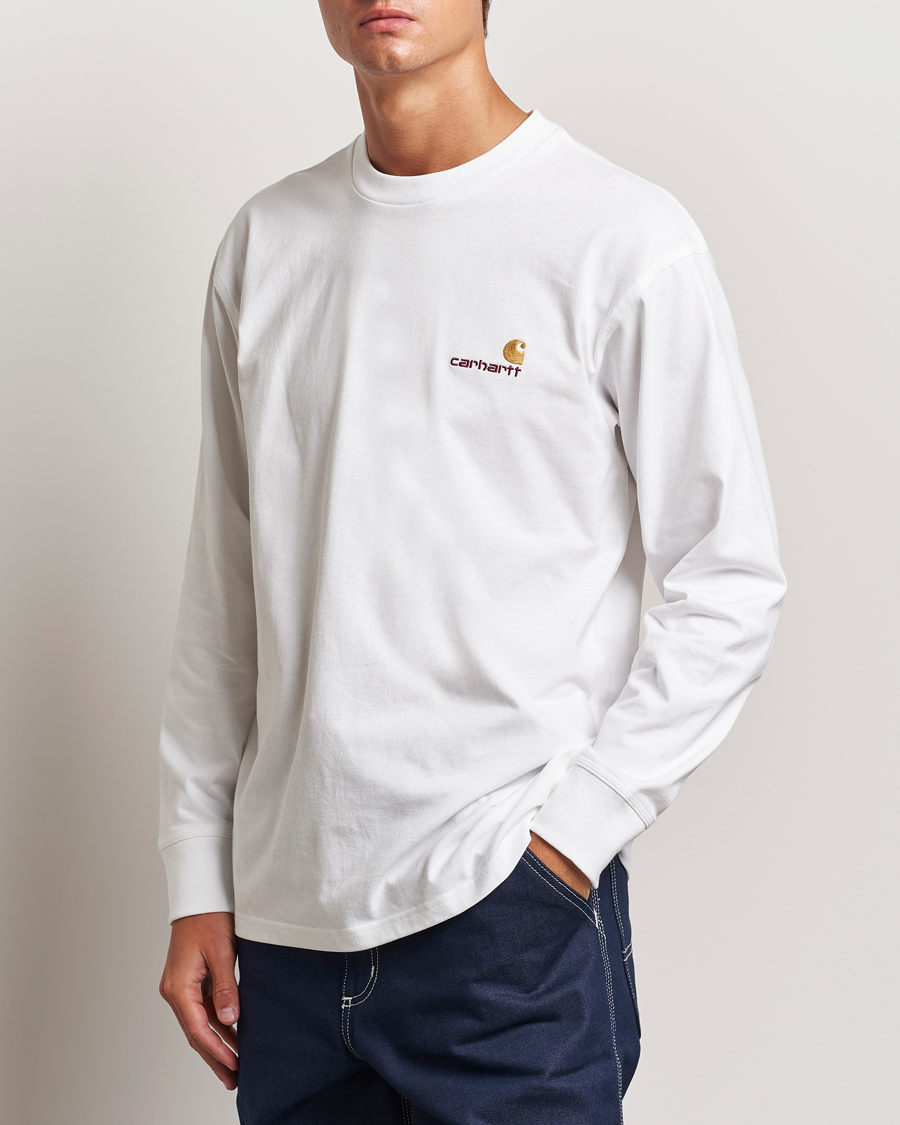 Herren | T-Shirts | Carhartt WIP | American Script Long Sleeve T-Shirt White