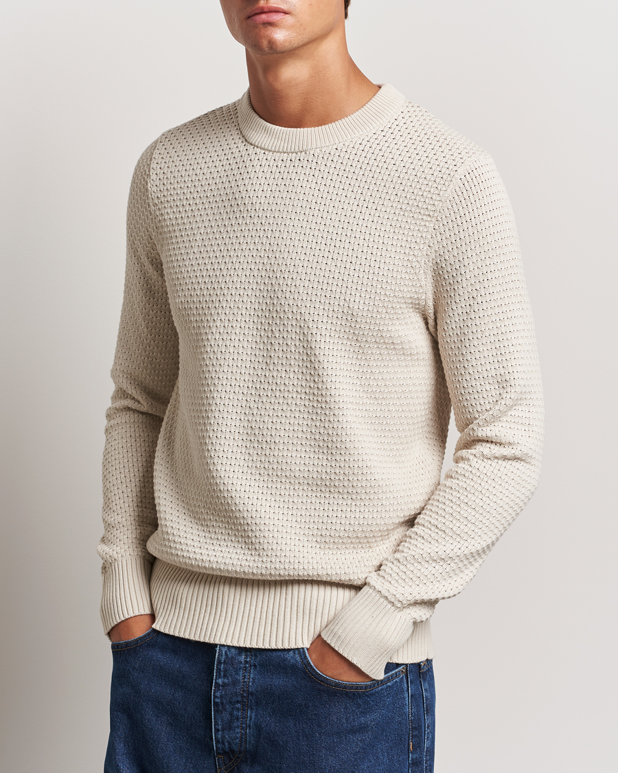 Herren |  | J.Lindeberg | Oliver Structure Cotton Sweater Moonbeam