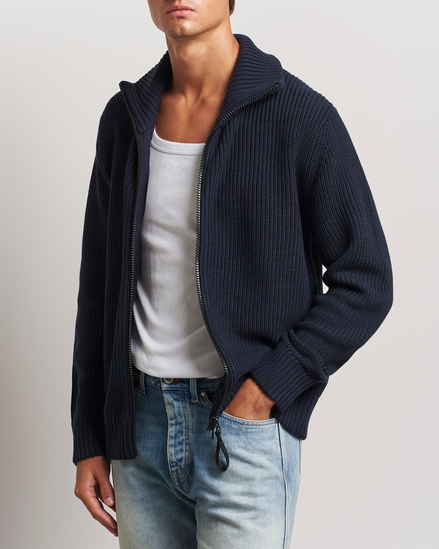 Herren |  | J.Lindeberg | Skyler Wool Blend Zip Cardigan Navy