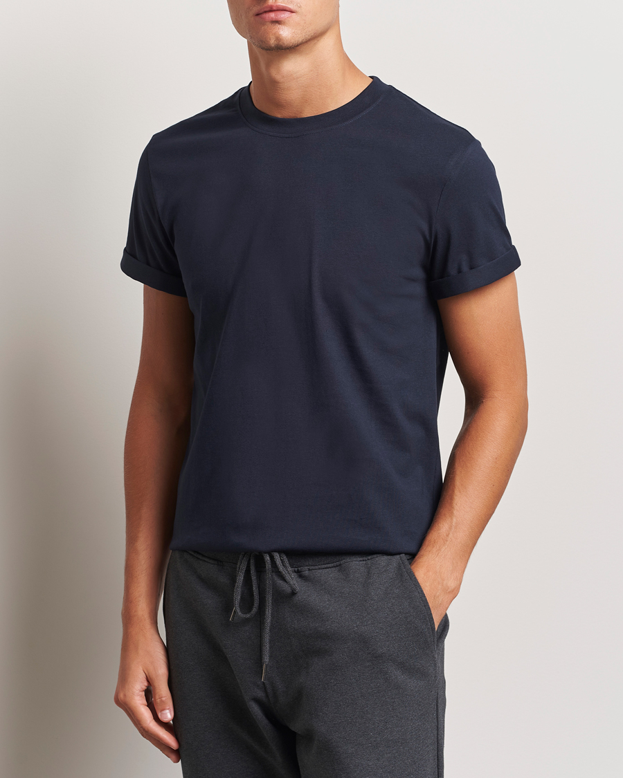 Herren |  | Bread & Boxers | Roll-Up Crew Neck T-Shirt Dark Navy