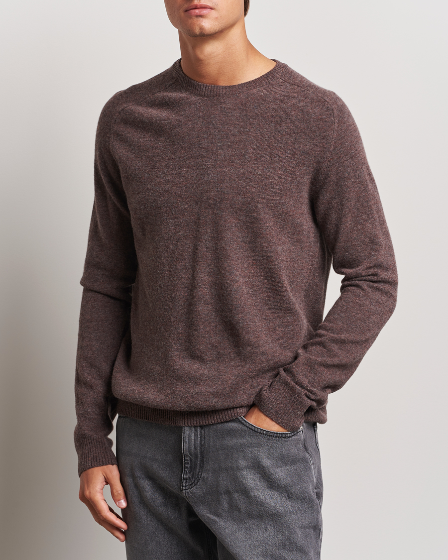 Herren |  | KnowledgeCotton Apparel | Lambswool Roundneck Brown