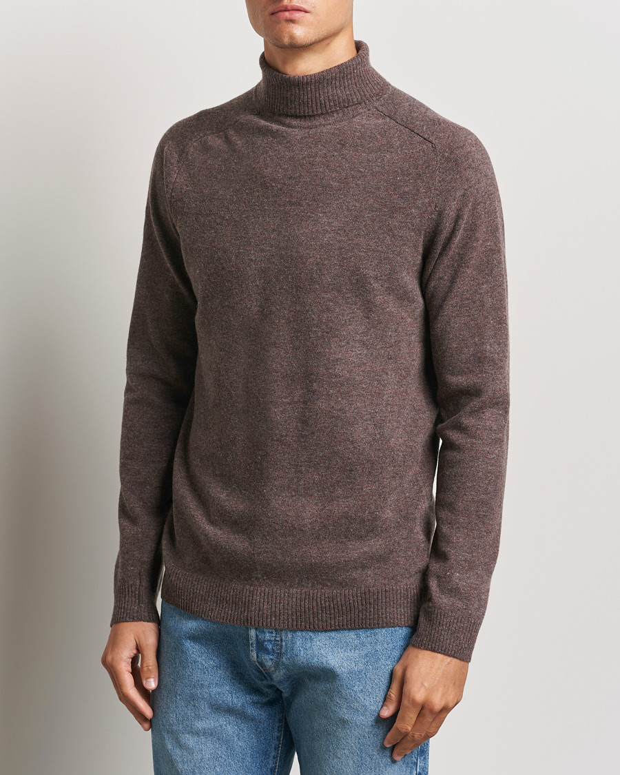 Herren | Pullover | KnowledgeCotton Apparel | Lambswool Rollneck Brown