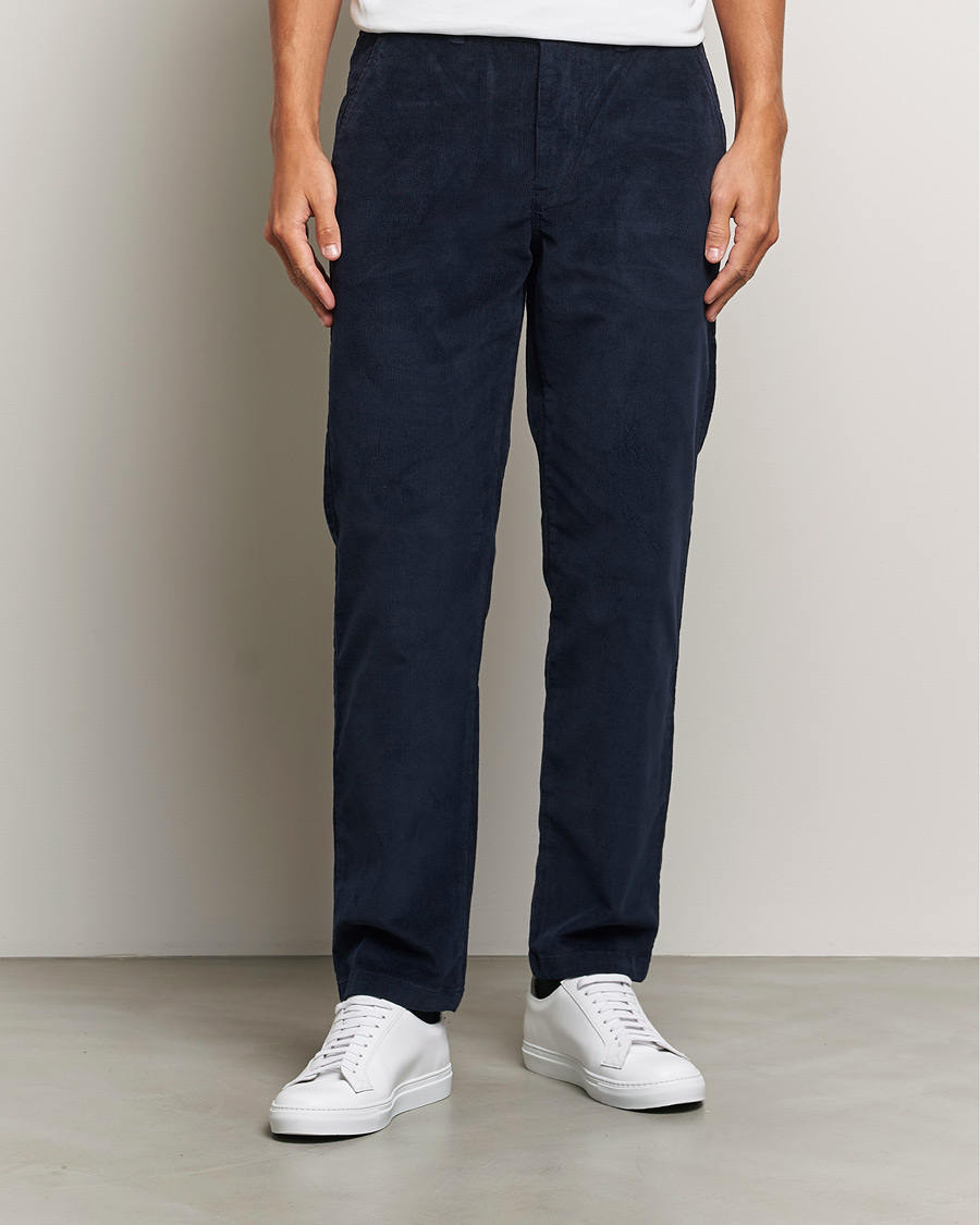 Herren |  | KnowledgeCotton Apparel | Chuck Regular Cord Trousers Navy