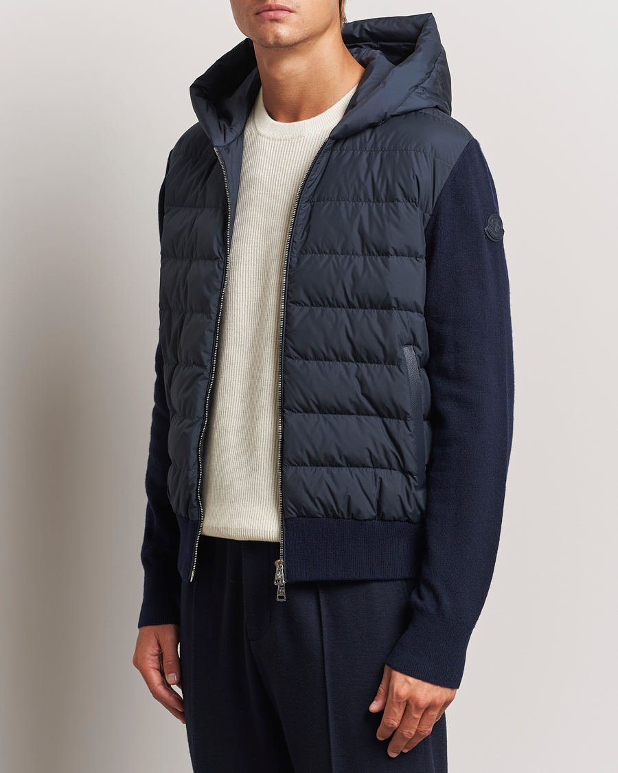 Herren |  | Moncler | Full Zip Padded Hoodie Dark Blue