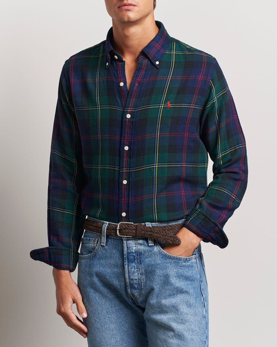 Herren |  | Polo Ralph Lauren | Custom Fit Double Faced Checked Shirt Green/Indigo