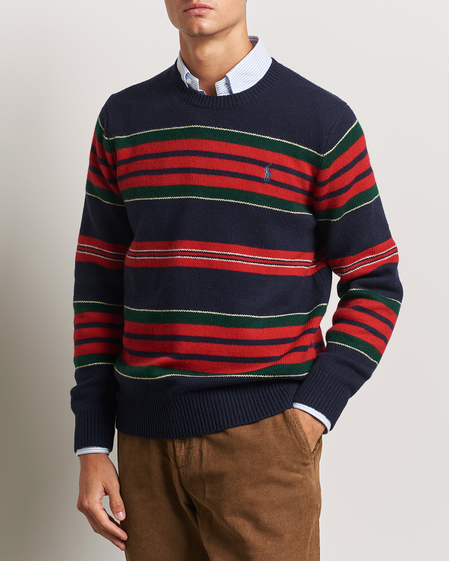 Herren |  | Polo Ralph Lauren | Wool/Cashmere Striped Sweater Hunter Navy Combo