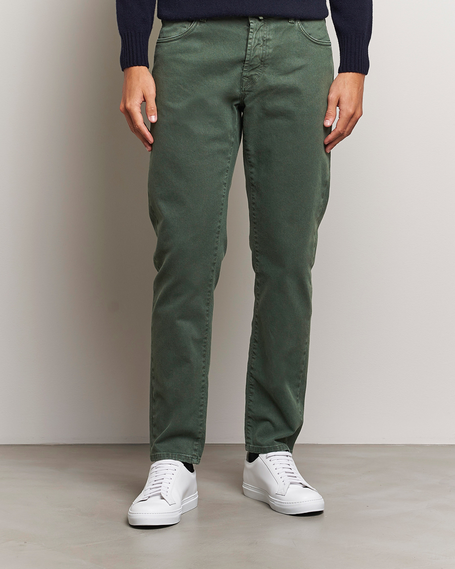 Herren |  | Incotex | 5-Pocket Bull Denim Pants Dark Green