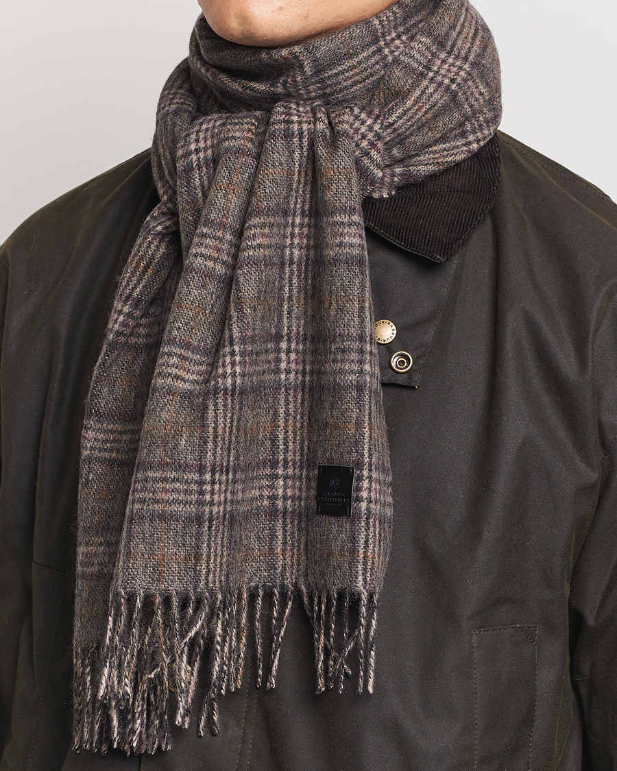 Herren |  | Amanda Christensen | Merino Wool Glencheck Scarf Grey