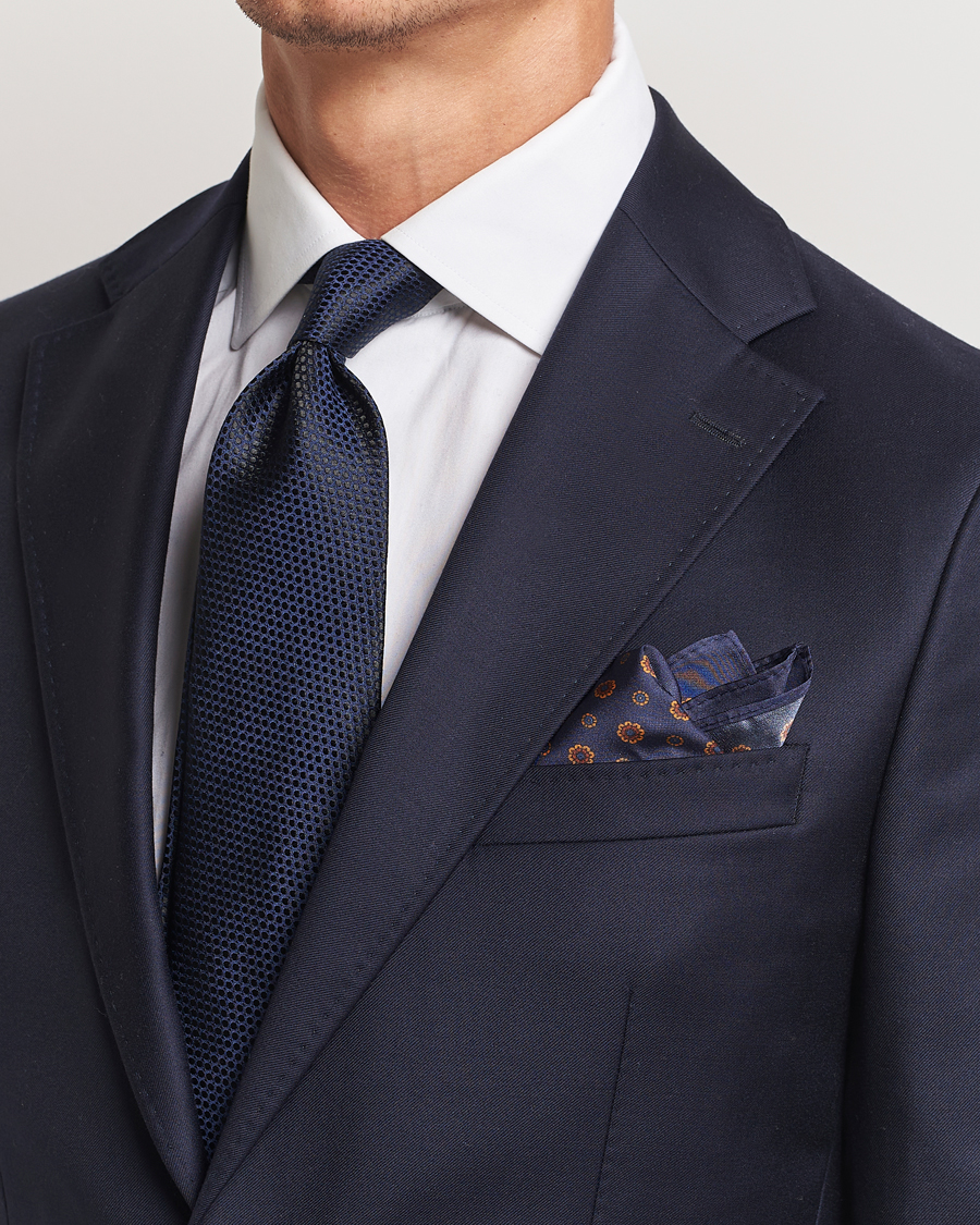 Herren | Smart Casual | Amanda Christensen | Box Set Silk 8 cm Tie And Pocket Square Navy