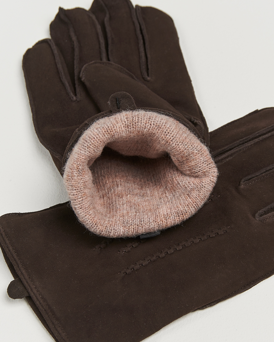 Herren | Handschuhe | Amanda Christensen | Lined Suede Gloves Brown