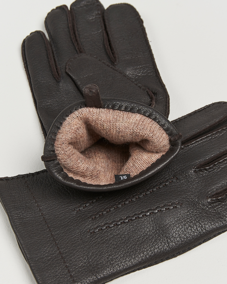 Herren | Handschuhe | Amanda Christensen | Lined Deerskin Gloves Brown