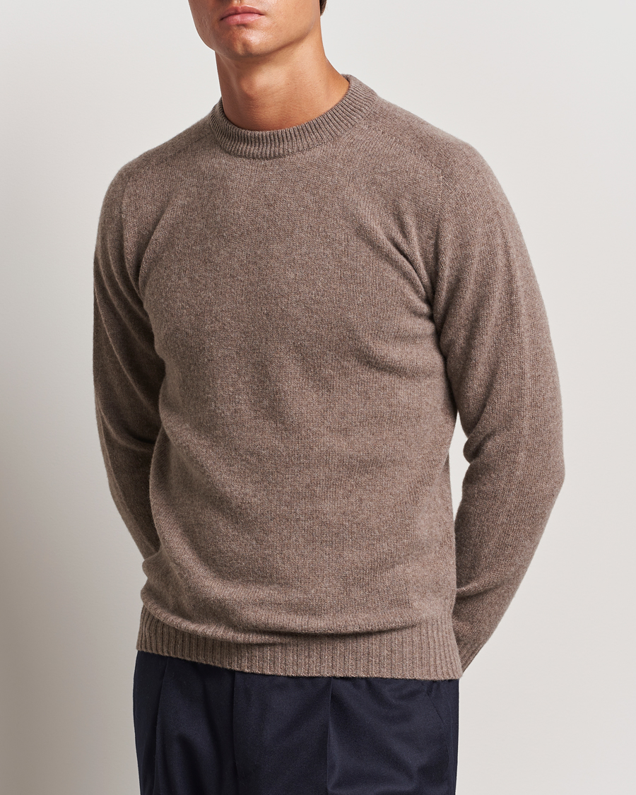 Herren | Pullover | Altea | Wool/Cashmere Crew Neck Pullover Taupe