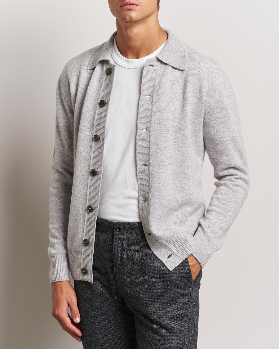 Herren |  | Altea | Shetland Collared Cardigan Light Grey