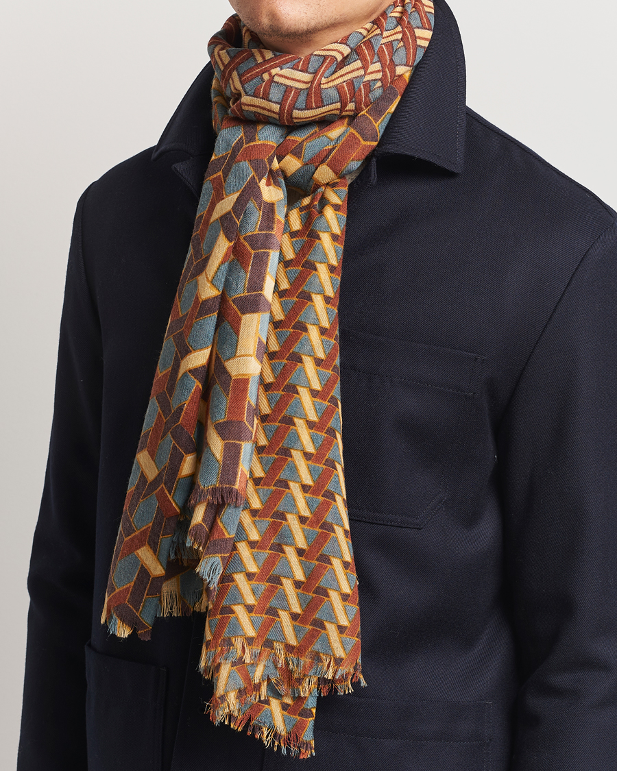 Herren |  | Altea | Printed Wool Scarf Orange