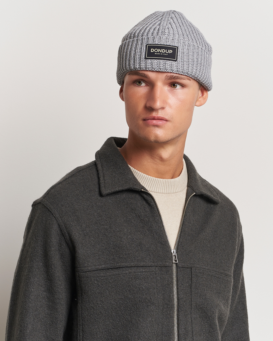 Herren |  | Dondup | Ribbed Beanie Medium Grey