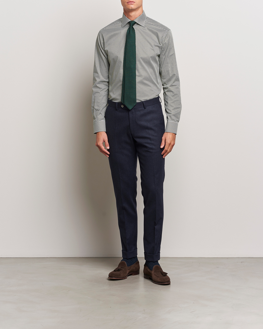 Herren |  | Eton | Slim Fit Signature Twill Printed Shirt Green