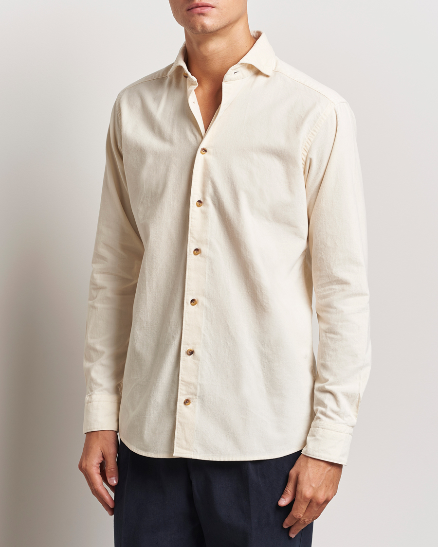 Herren |  | Eton | Slim Fit Fine Wale Corduroy Shirt Off White