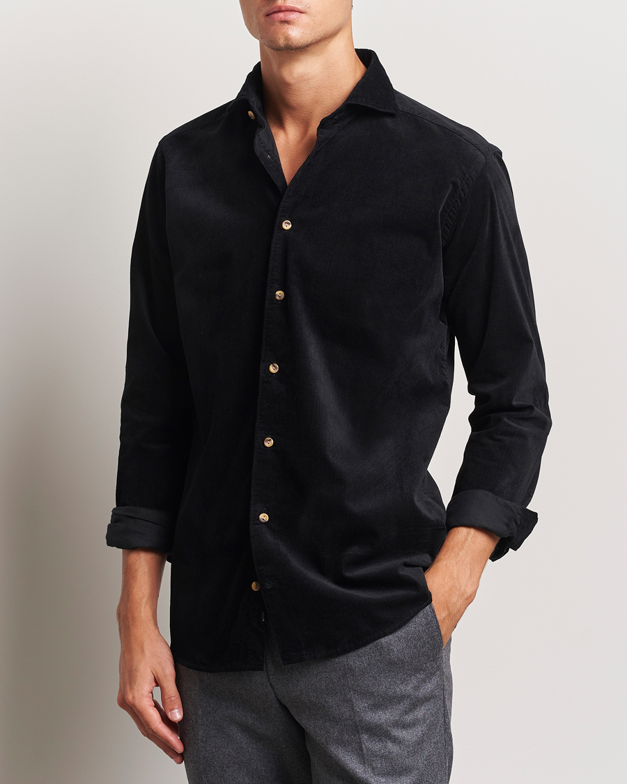 Herren |  | Eton | Slim Fit Fine Wale Corduroy Shirt Black