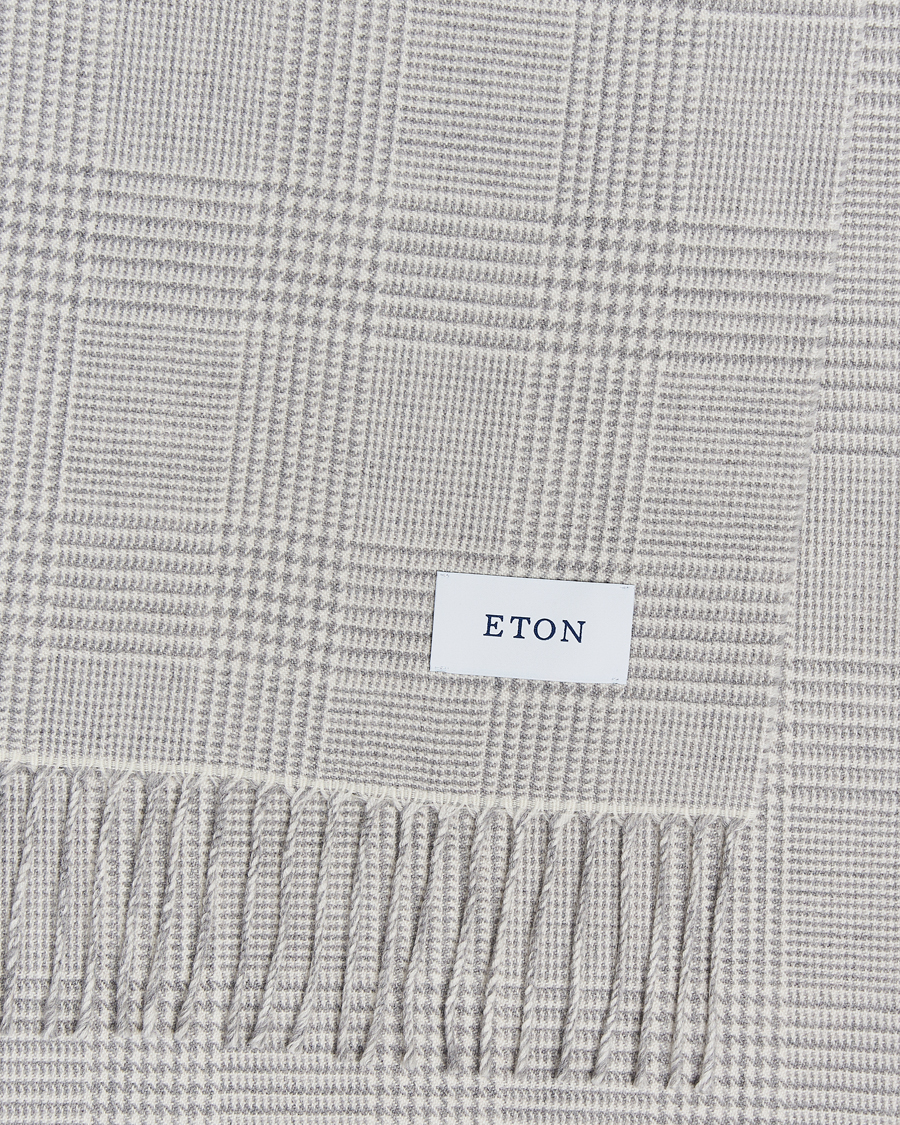 Herren |  | Eton | Merino Wool Prince Of Wales Scarf Grey