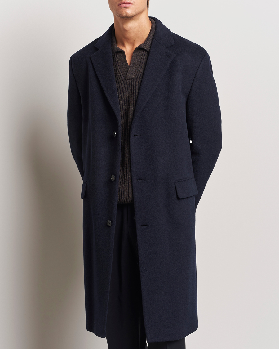 Herren | Business & Beyond - Casual | Filippa K | Relaxed Wool Crombie Coat Navy