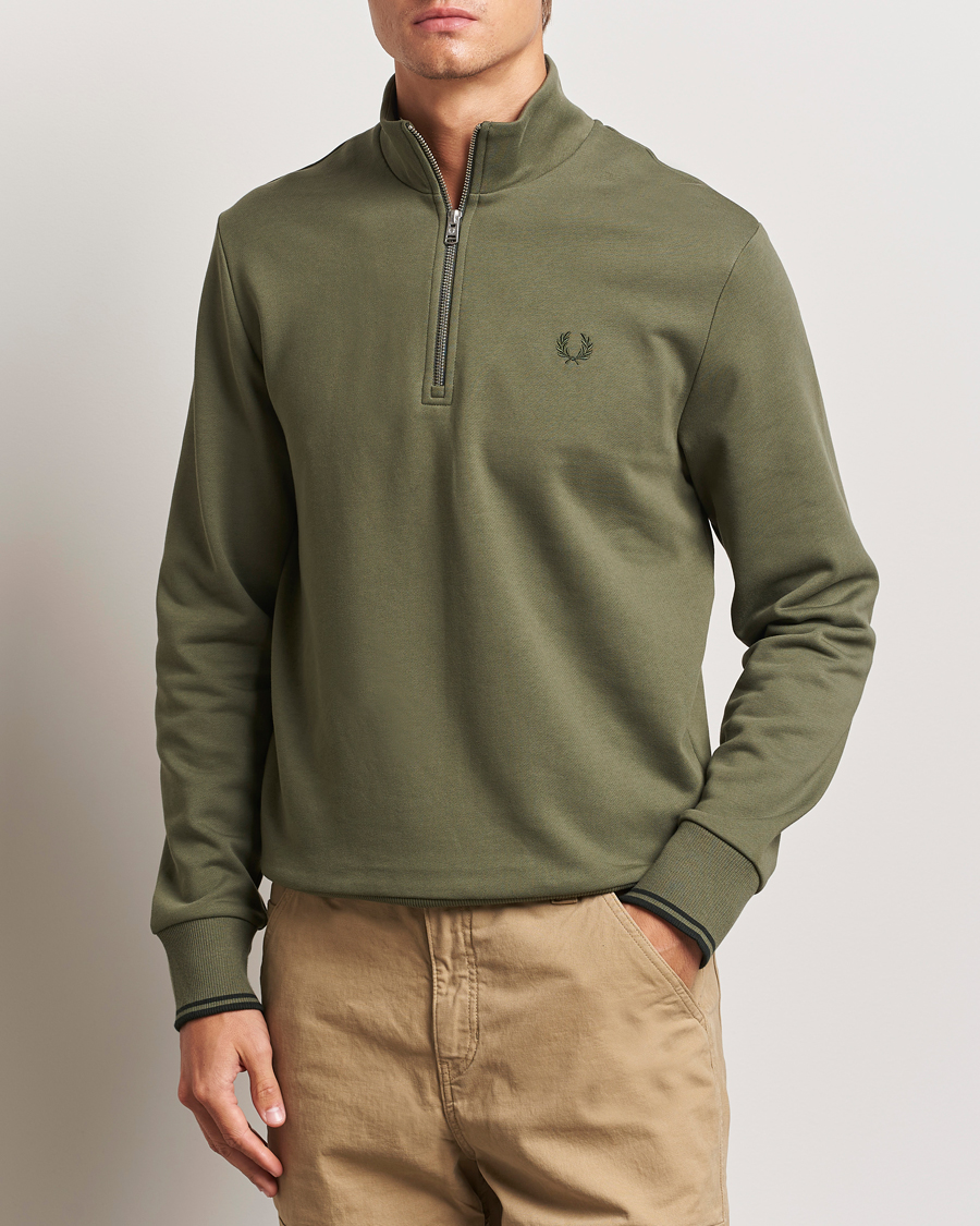 Herren |  | Fred Perry | Half Zip Sweatshirt Laurel Green