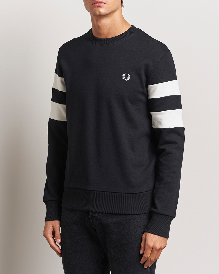 Herren |  | Fred Perry | Tipped Sleeve Crew Neck Sweatshirt Black