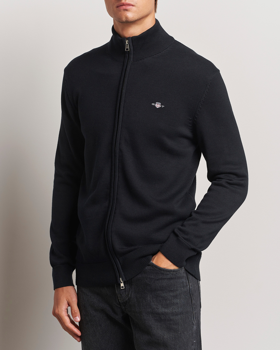 Herren |  | GANT | Cotton Full Zip Cardigan Black