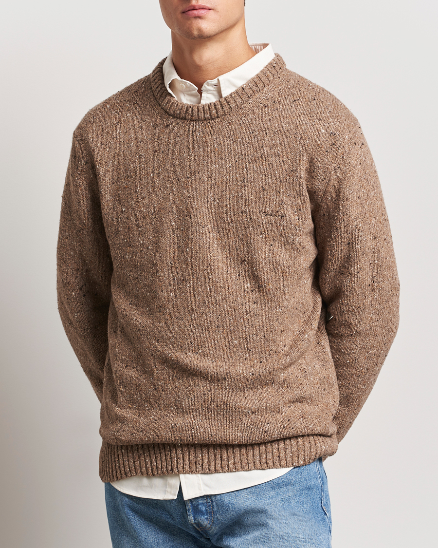 Herren |  | GANT | Neps Wool Crew Neck Brown Melange