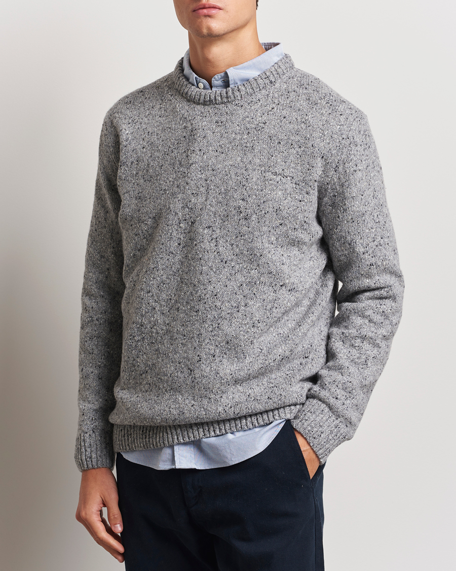 Herren |  | GANT | Neps Wool Crew Neck Grey Melange