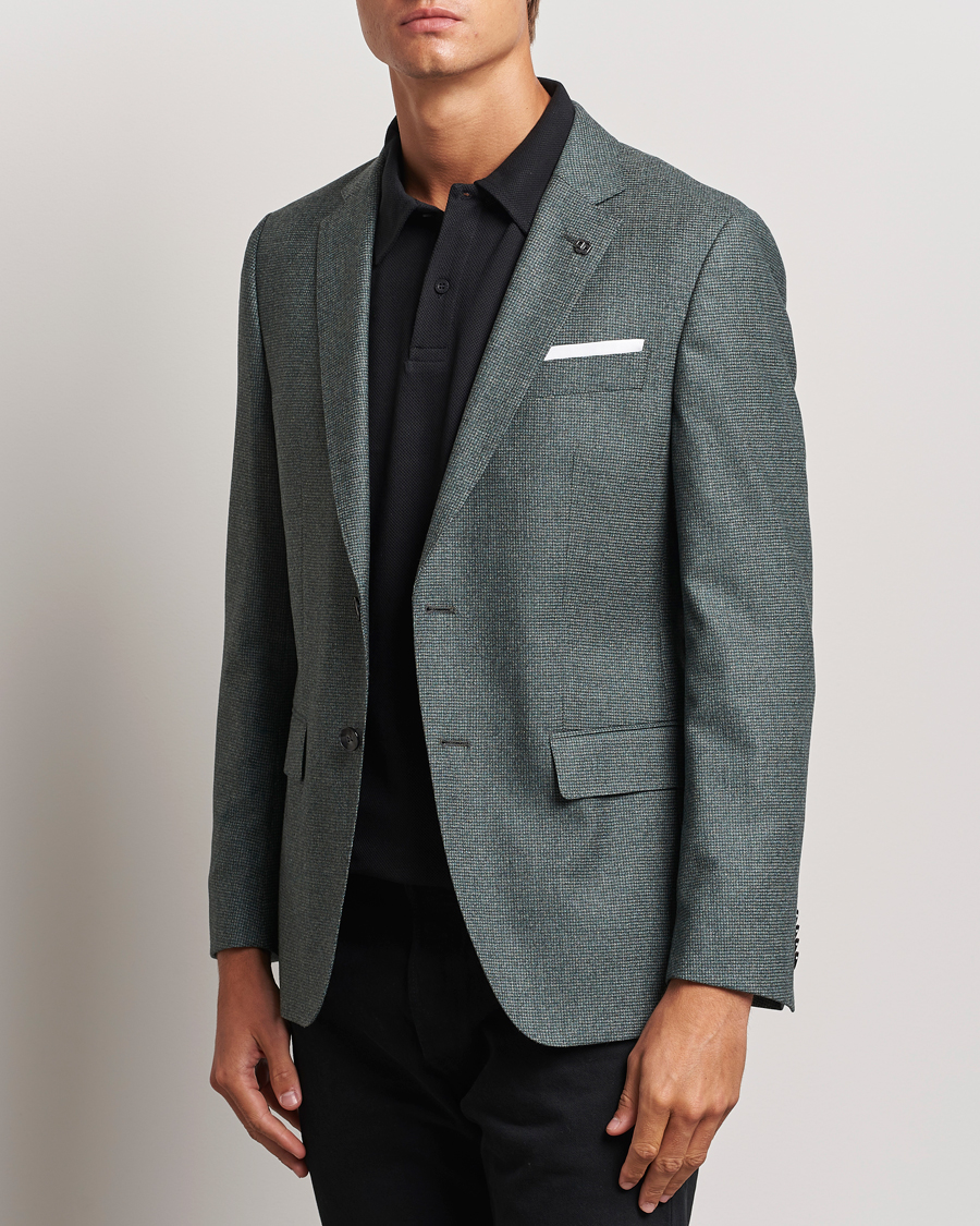 Herren | Sakkos | BOSS BLACK | Hutson Wool Dogtooth Blazer Light Green