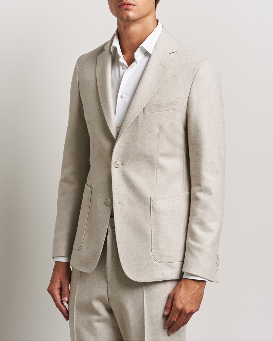 Herren | Wollsakko | BOSS BLACK | Hanry Wool Patch Pocket Blazer Open White