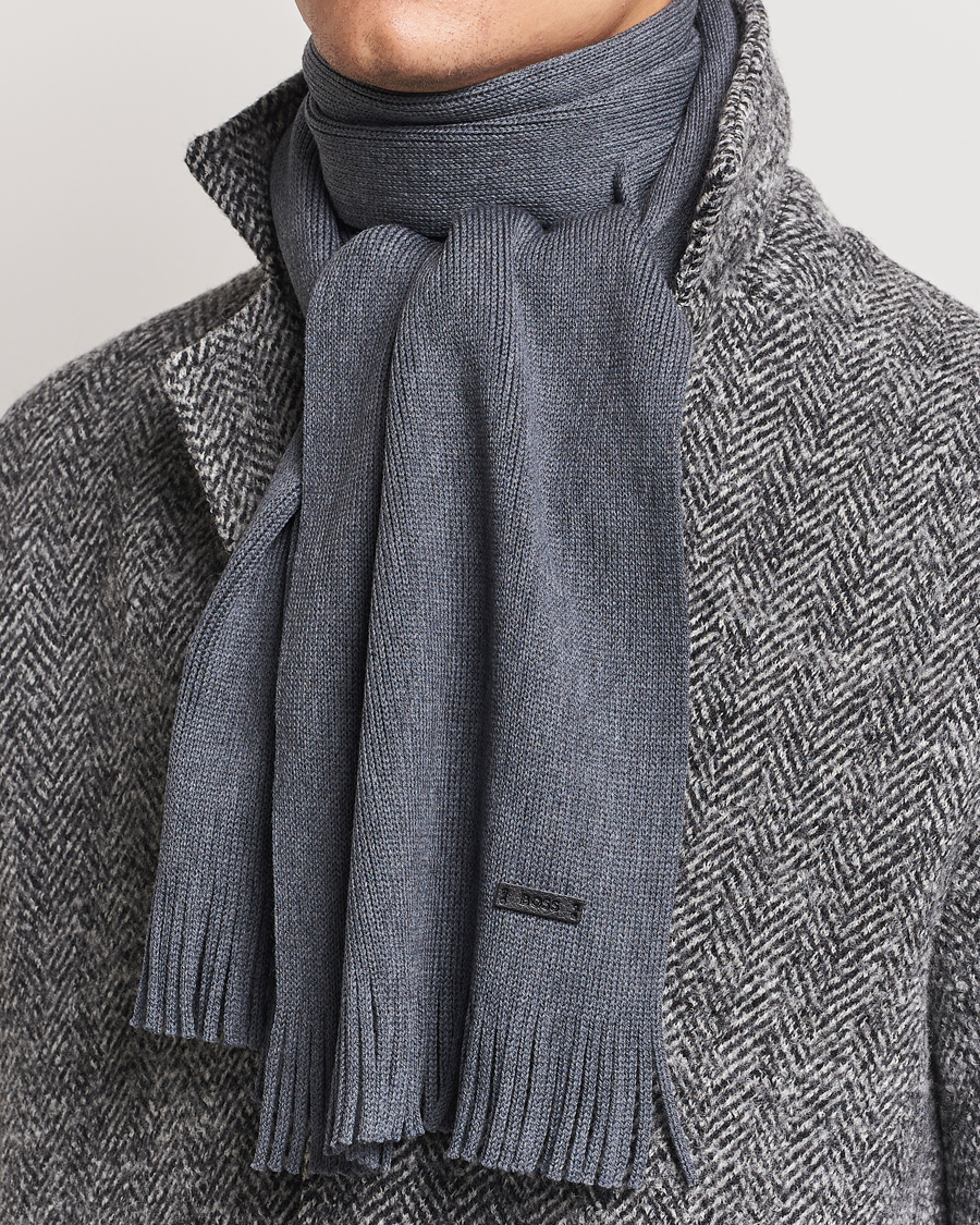 Herren |  | BOSS BLACK | Albas Wool Scarf Medium Grey