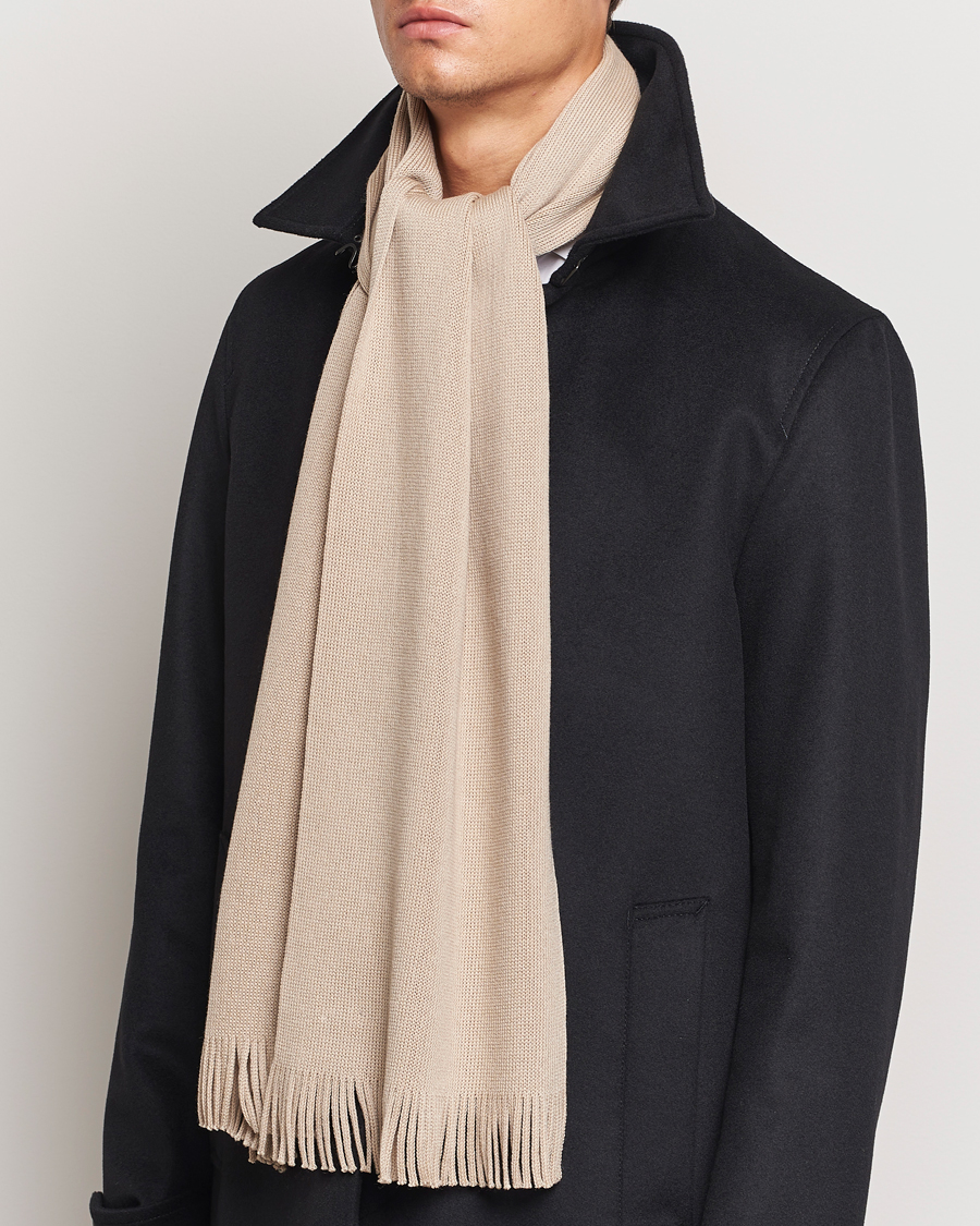 Herren |  | BOSS BLACK | Albas Wool Scarf Light Beige