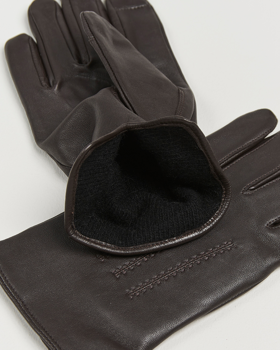 Herren |  | BOSS BLACK | Hainz Leather Gloves Dark Brown