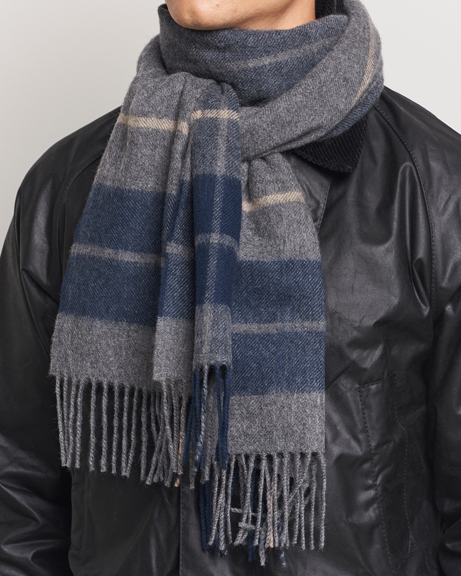 Herren |  | Gloverall | Lambswool Scarf Grey Check