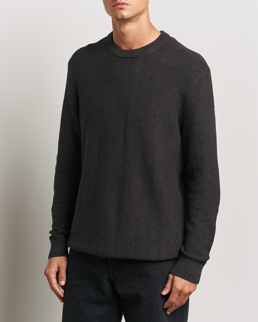 Herren |  | NN07 | Pete Cotton Knitted Crew Neck Demitase Brown