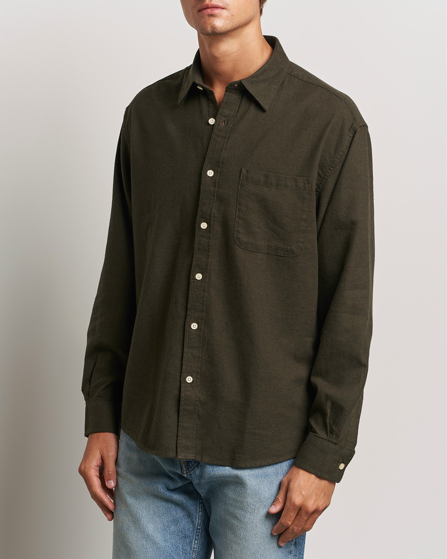 Herren |  | NN07 | Deon Flannel Shirt Dark Army