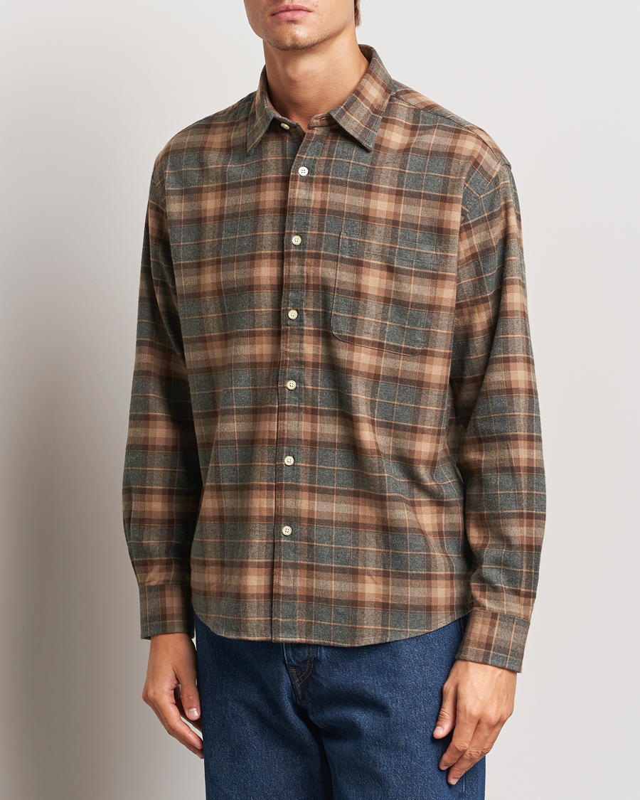 Herren |  | NN07 | Deon Flannel Shirt Brown/Grey