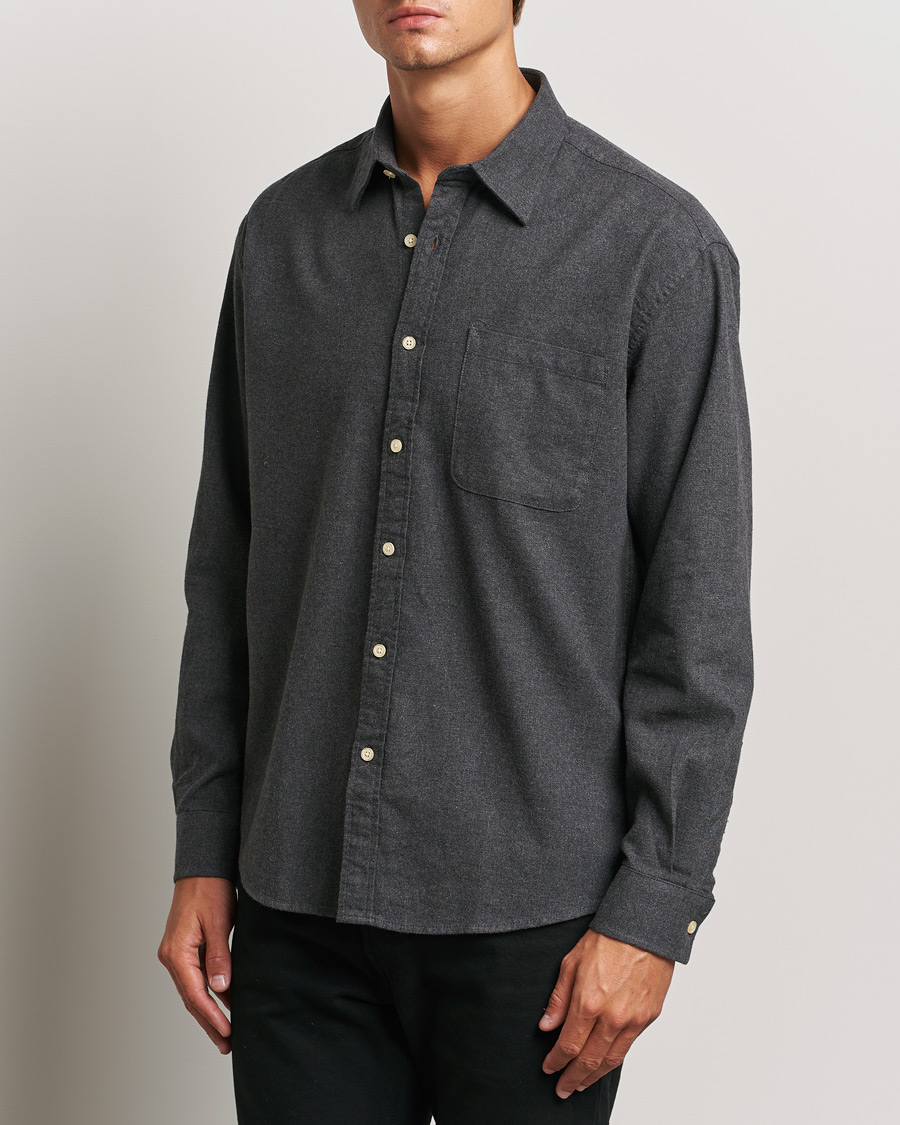 Herren |  | NN07 | Deon Flannel Shirt Dark Grey Melange