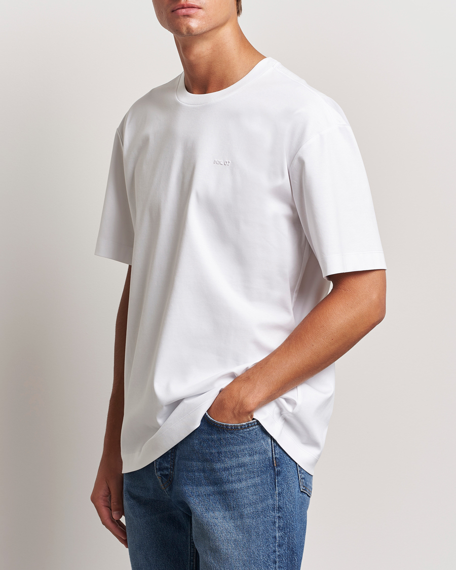 Herren |  | NN07 | Nat Logo Mercerized Crew Neck T-Shirt White