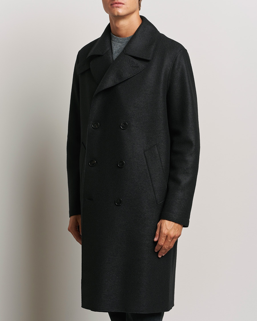 Herren |  | Harris Wharf London | Pressed Wool Long Peacoat Black