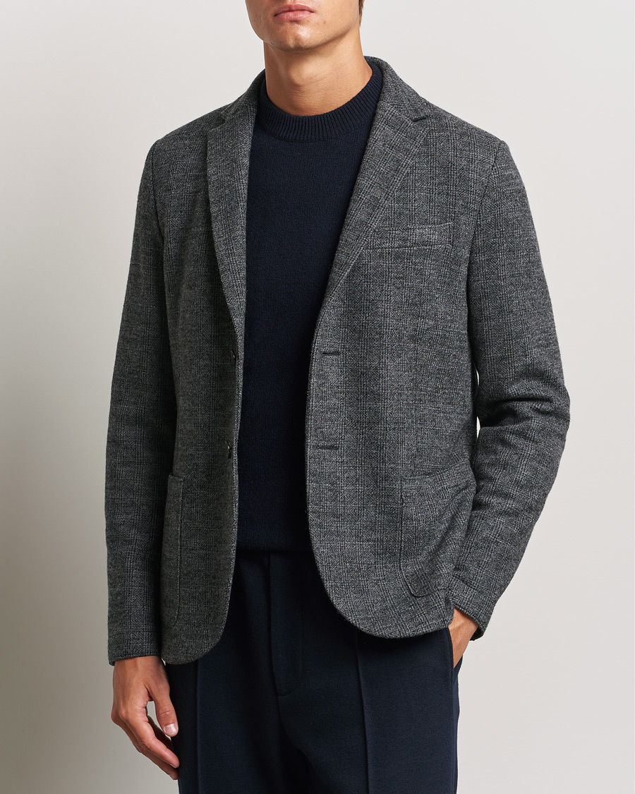 Herren | Business & Beyond - Casual | Harris Wharf London | Two Button Prince Of Wales Blazer Grey/Black