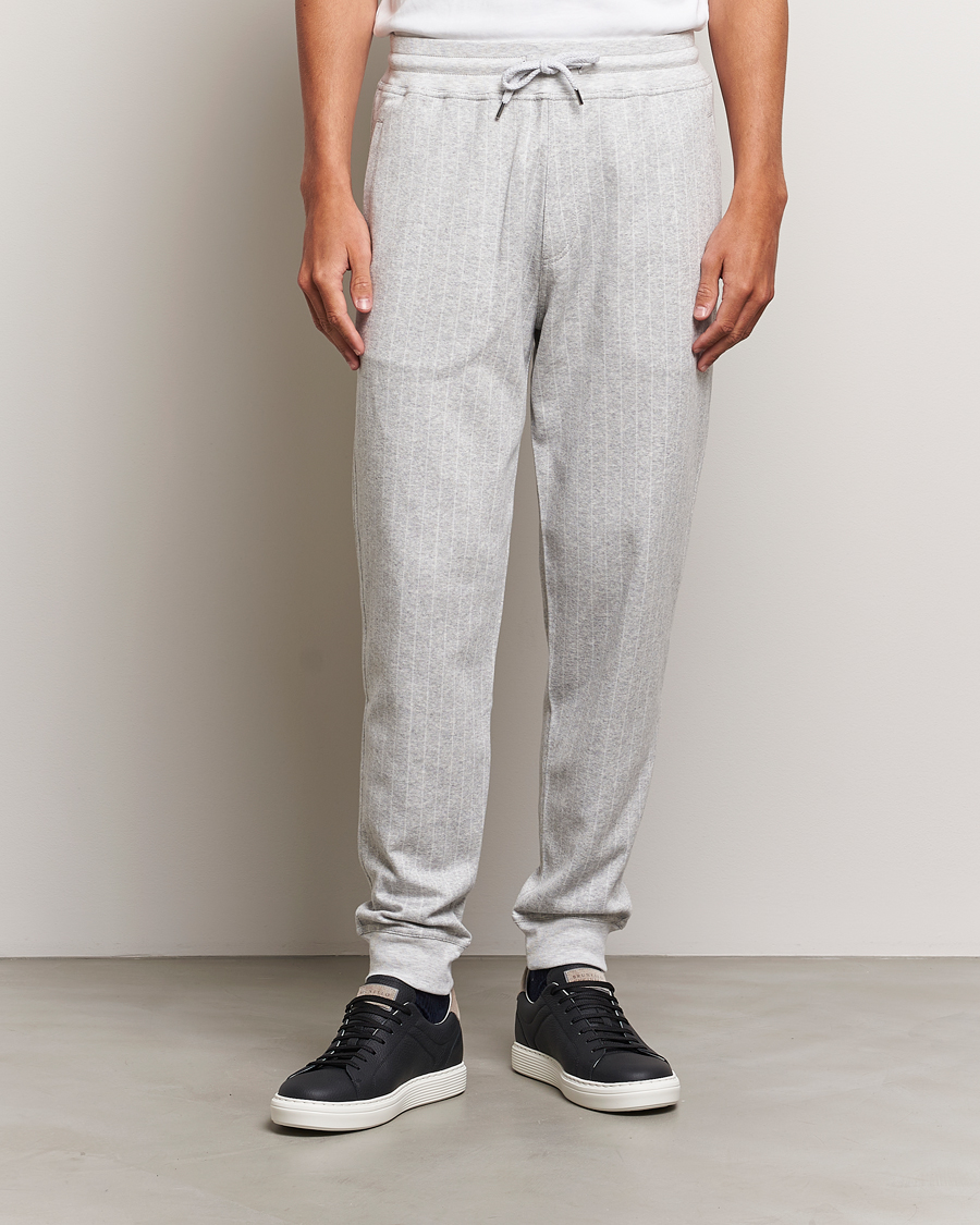 Herren |  | Brunello Cucinelli | Soft Pinstripe Sweatpants Pearl Grey