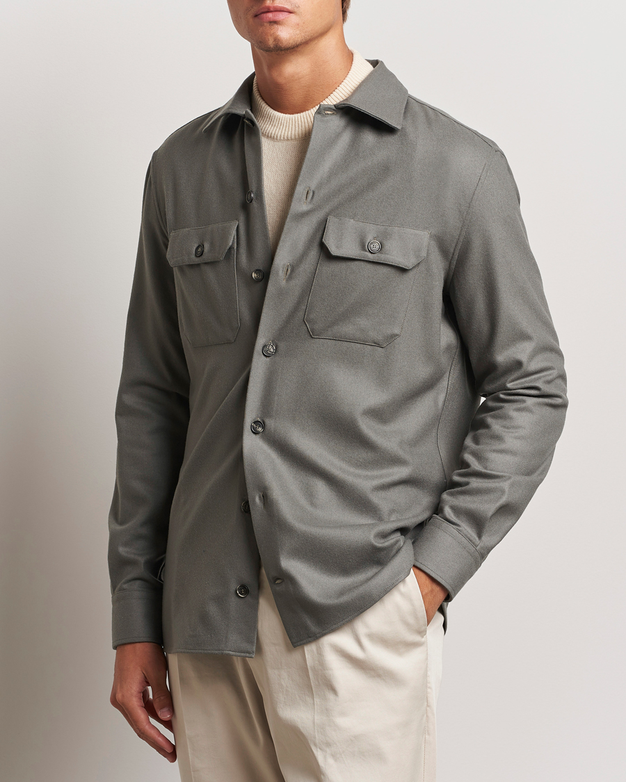 Herren |  | Brunello Cucinelli | Double Pocket Overshirt Olive