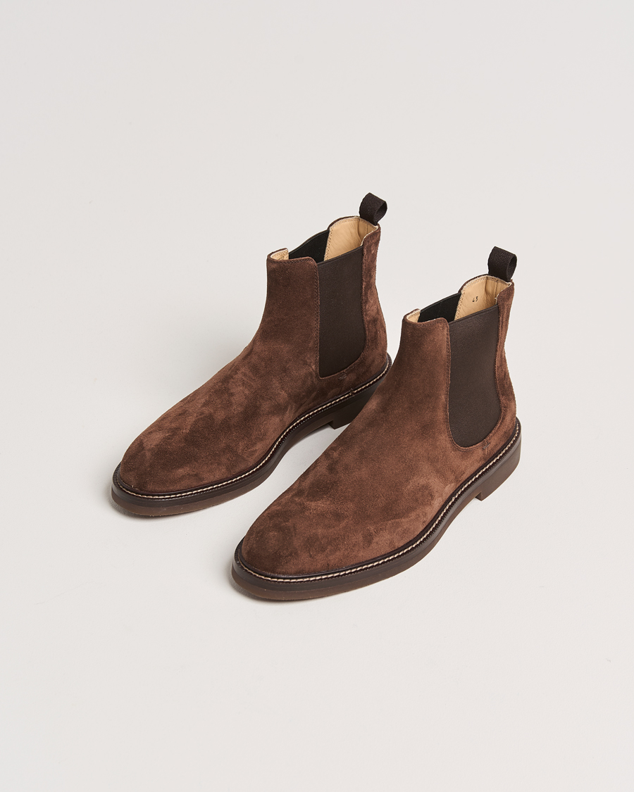 Herren |  | Brunello Cucinelli | Chelsea Boots Dark Brown Suede