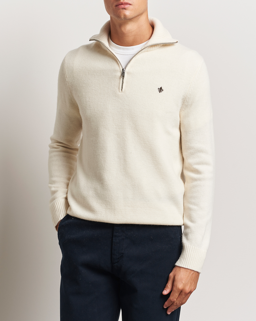 Herren |  | Morris | Hertford Merino Half Zip Off White