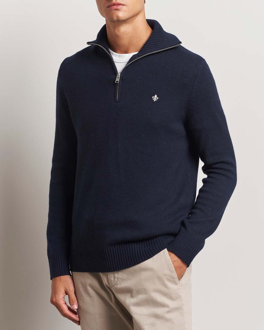 Herren |  | Morris | Hertford Merino Half Zip Navy