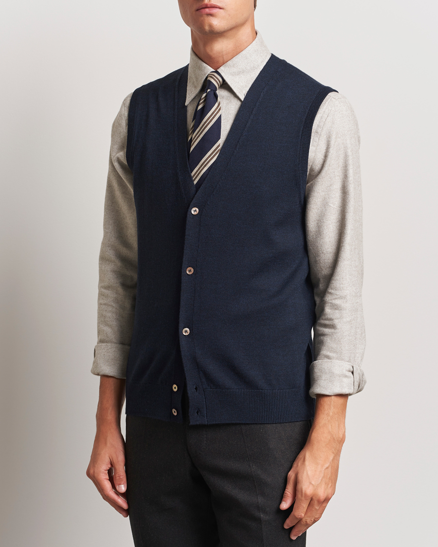 Herren |  | Morris | Merino Slipover Vest Navy